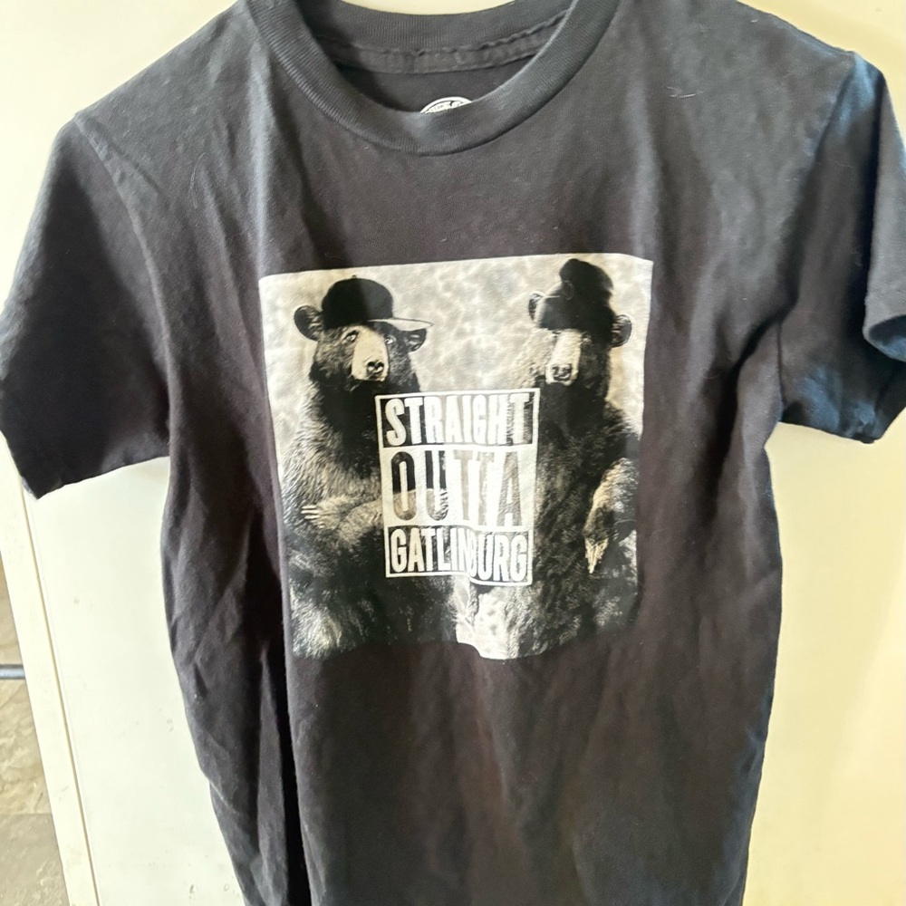 Black Bear Graphic Kids T-Shirt straight outta Gatlinburg gangsta cute